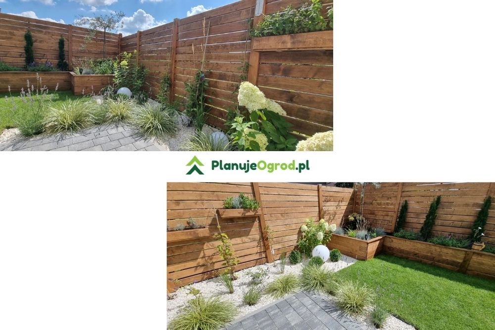 Ogródek przy szeregówce - realizacja planujeogrod.pl